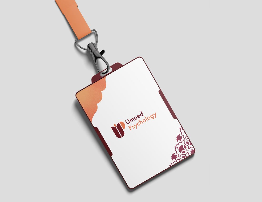 Umeed Psychology branded lanyard mockup